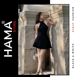Đầm dự tiệc HAMA STORE H3 - Yếm xòe có mút ngực gợi cảm
