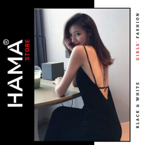 Đầm Maxi hở V Lưng HAMA STORE H5 - Có mút ngực dây kéo phía sau sexy